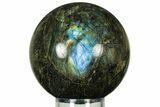 Flashy, Polished Labradorite Sphere - Great Color Play #232438-1